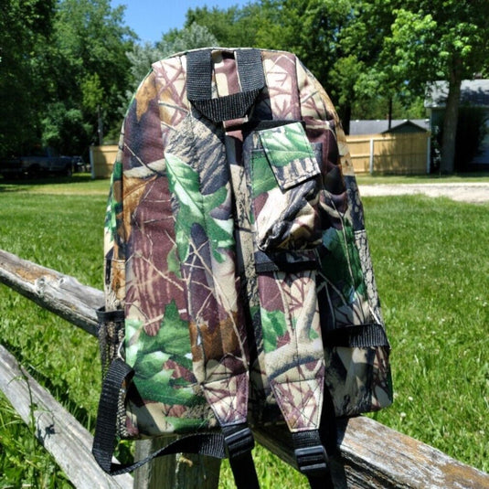 Multipurpose Backpack Natural Camo with Black Trim and Padded Straps 16" (41cm)