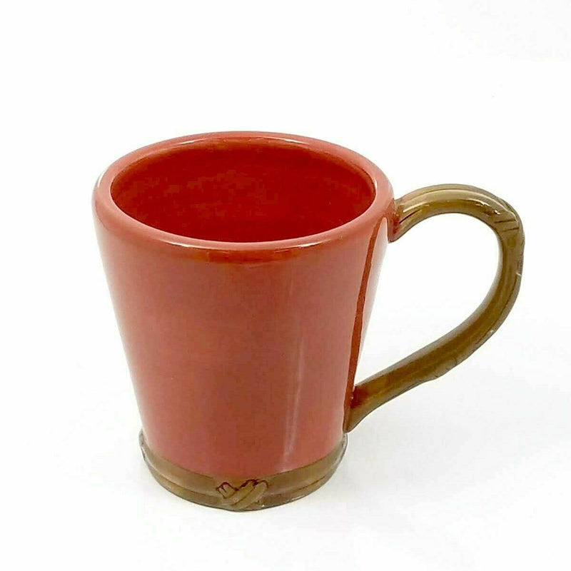 Load image into Gallery viewer, Coffee Mug Cup Pen Pencil Holder with Wicker Style Handle Ceramic 14 oz
