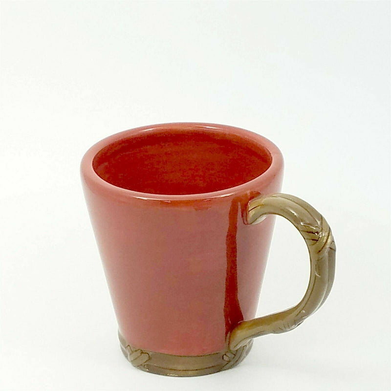 Load image into Gallery viewer, Coffee Mug Cup Pen Pencil Holder with Wicker Style Handle Ceramic 14 oz

