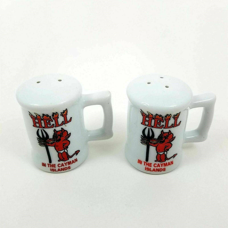 Load image into Gallery viewer, Salt Pepper Shakers Set from Hell Cayman Island Souvenir Red Devil Head
