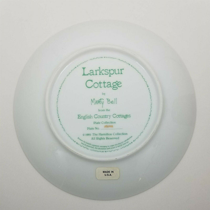 Load image into Gallery viewer, Marty Bell Collector Plate Larkspur Cottage 1991 Hamilton Collection
