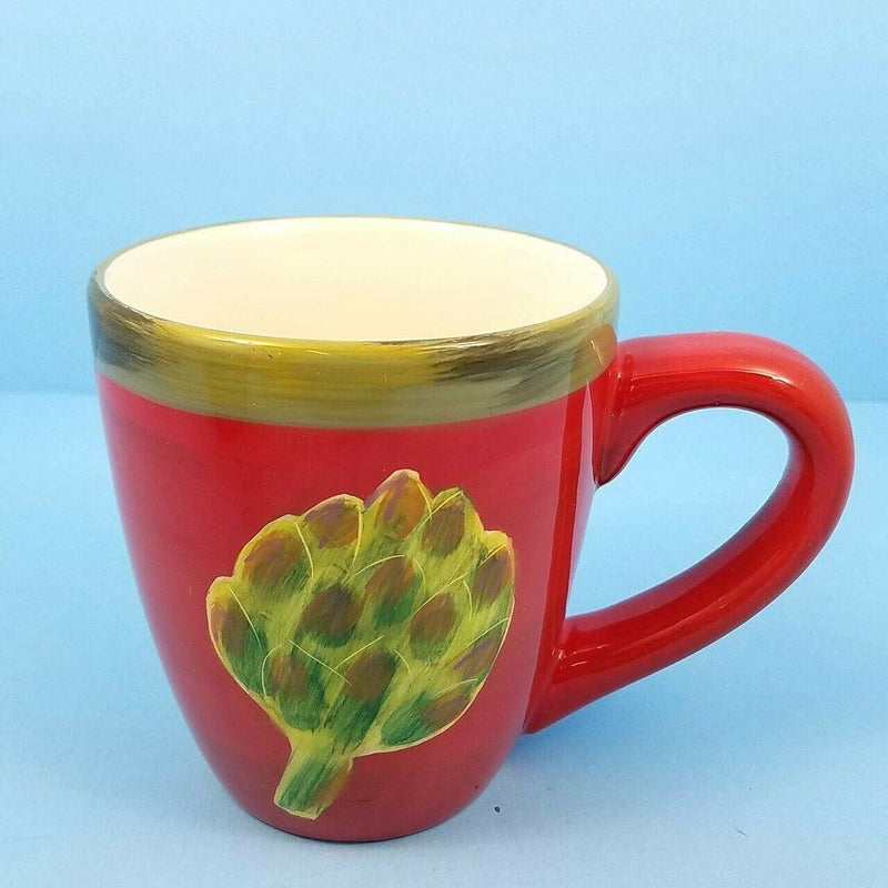 Load image into Gallery viewer, Artichoke Set of 5 Coffee Tea Mugs Cups Home Décor 16oz (473ml) Red and Green
