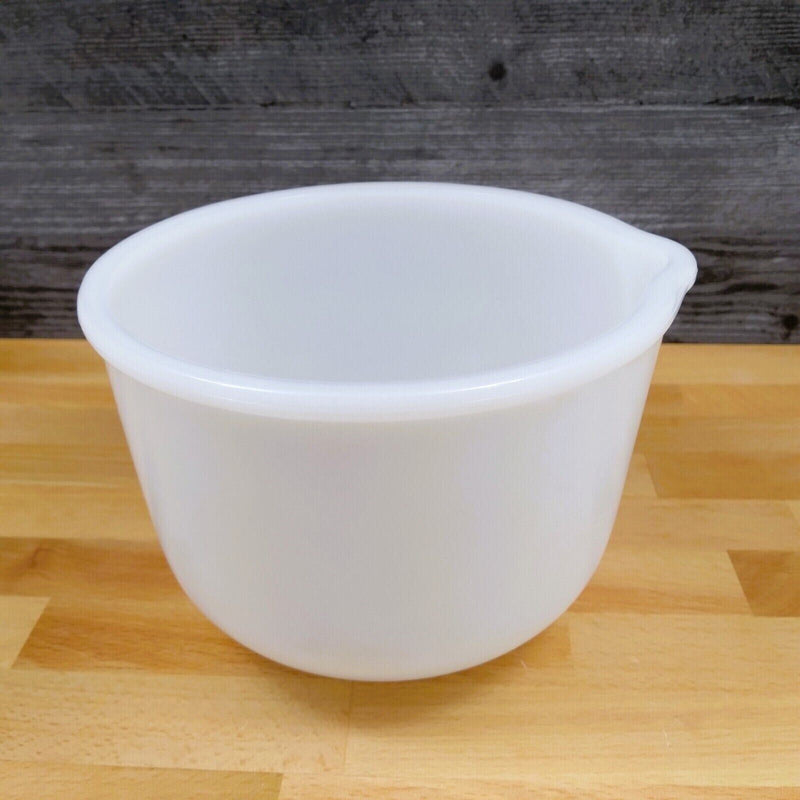 Load image into Gallery viewer, Glasbake Sunbeam Small Milk Glass Mixing Bowl with Pour Spout Made in USA
