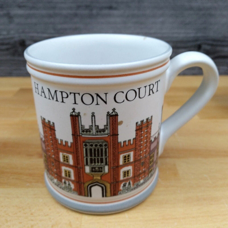 Load image into Gallery viewer, 3 Denby Historical Architecture Mugs Horse Guards Hampton Court St Paul&#39;s Cups
