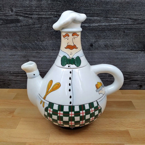 Italian Chef Tracy Flickenger Ceramic Teapot Kitchen Decor Bella Casa by Ganz