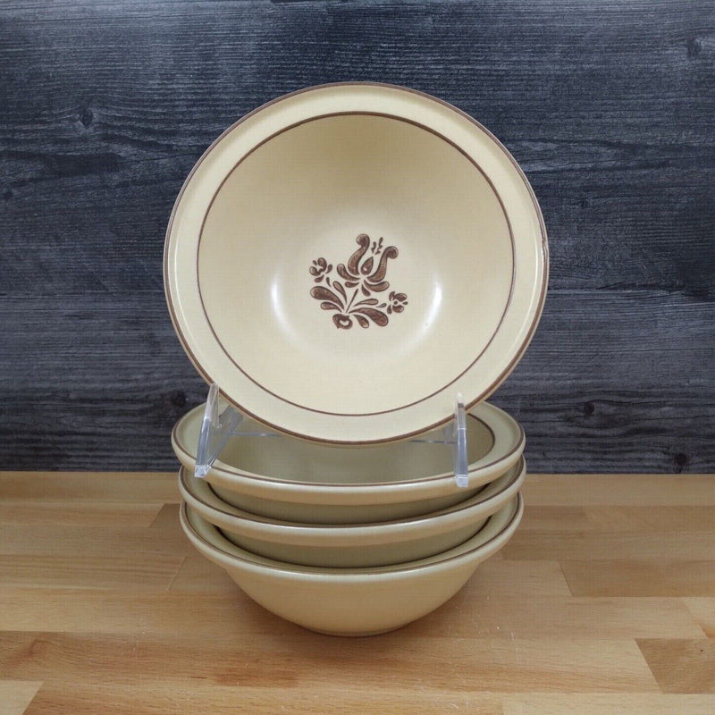 Load image into Gallery viewer, Pfaltzgraff Village Soup Cereal Bowl 6” Set of 4 Tan Brown Castle Mark 6-9
