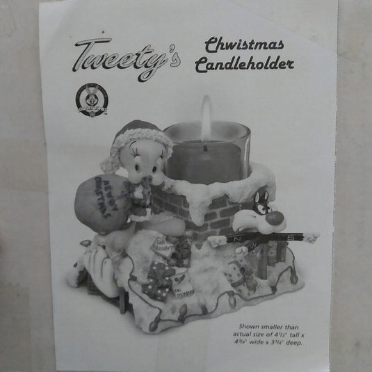 Tweety Chwistmas Candleholder Holiday Figure Sylvester Christmas by Danbury Mint