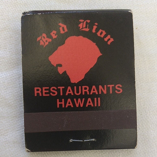 Red Lion Matchbook Restaurant Honolulu Hawaii HI Matches 1970s