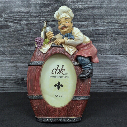 Home Décor Chef Drinking Wine Picture Holder