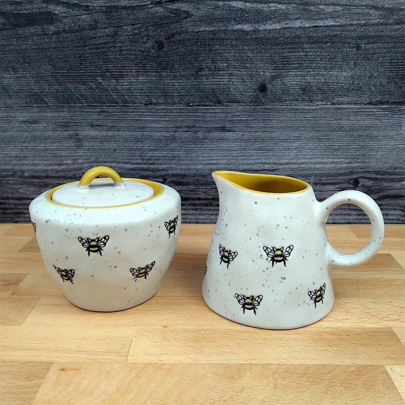 Load image into Gallery viewer, Honey Bee Sugar Bowl and Creamer Set Decorative by Blue Sky
