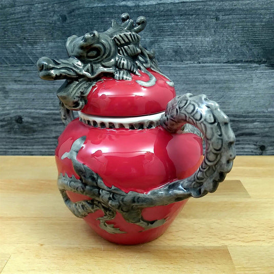 Red Dragon Sugar Bowl and Creamer Set Decorative by Blue Sky