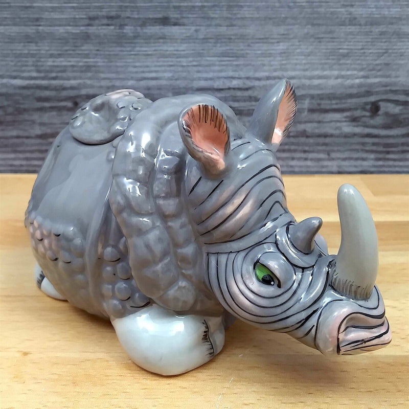 Load image into Gallery viewer, Rhino Sugar Bowl and Creamer Set Rhinoceroses by Blue Sky Lynda Corneille
