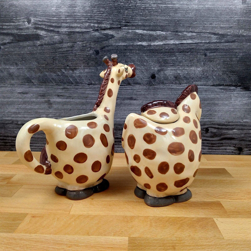 Load image into Gallery viewer, Giraffe Sugar Bowl and Creamer Set Decorative by Blue Sky
