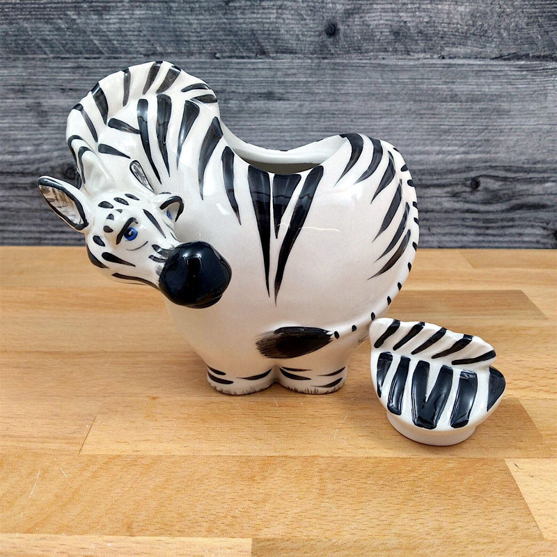Load image into Gallery viewer, Zebra Sugar Bowl and Creamer Set Decorative by Blue Sky
