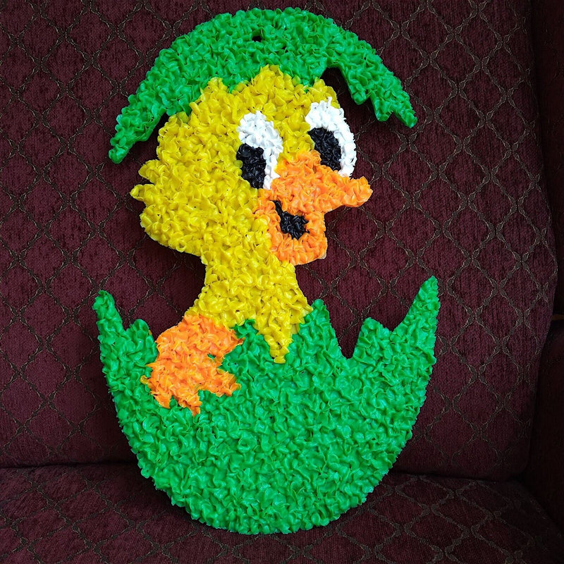 Load image into Gallery viewer, Green Easter Egg Baby Duck Hatching Duck Duckling Melted Plastic Popcorn Décor

