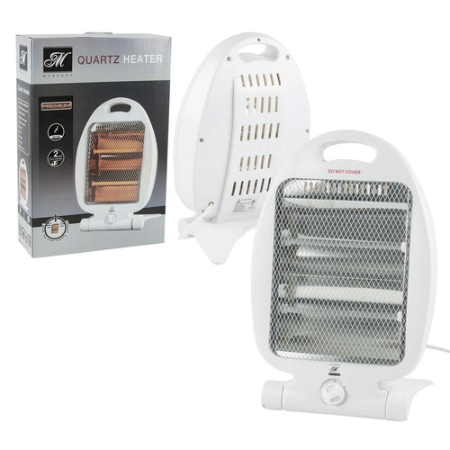 Space Heater 800W Portable Adjustable 2-Settings Quartz White