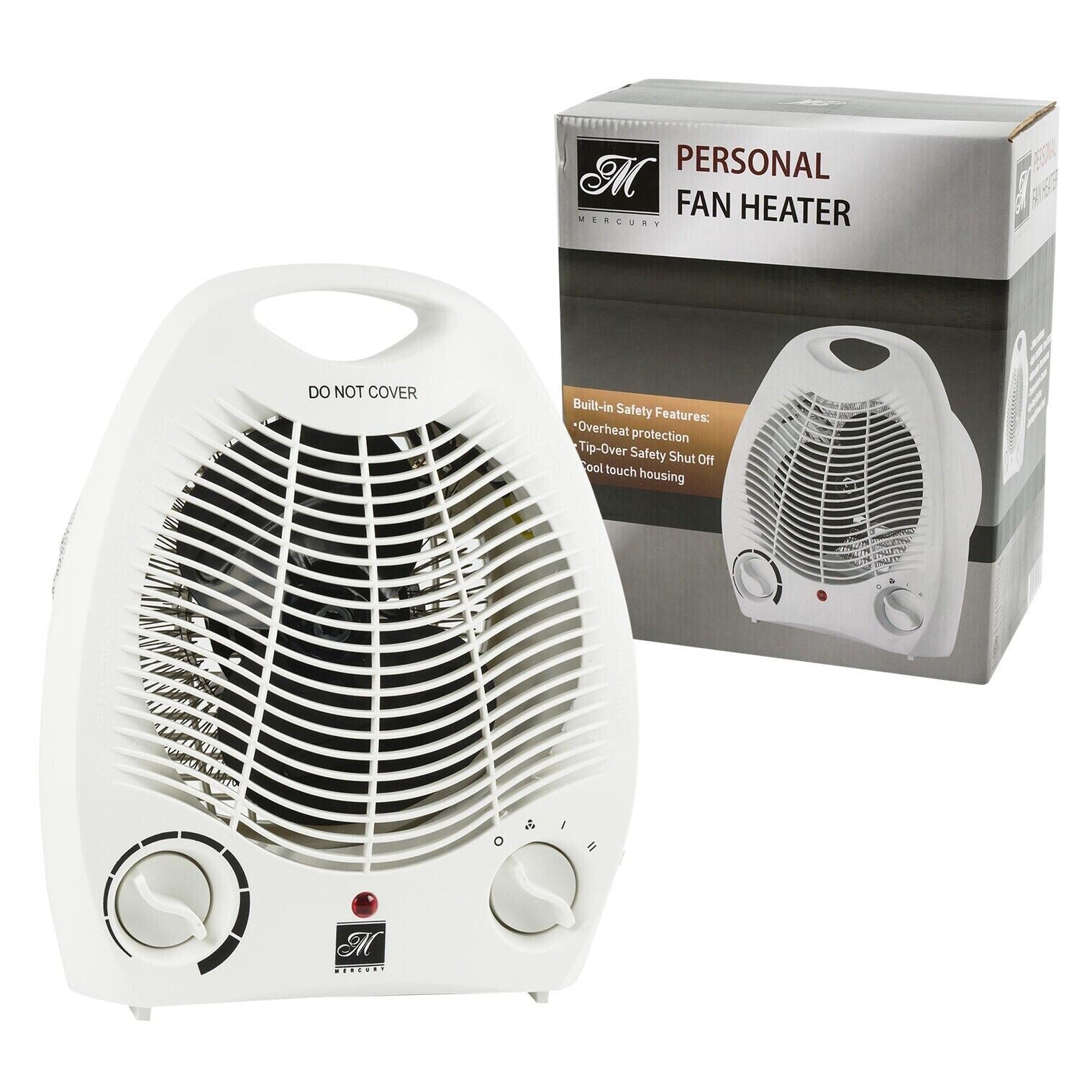 1,500-Watt-Max Personal Desktop Heater with Fan Setting (White), 1