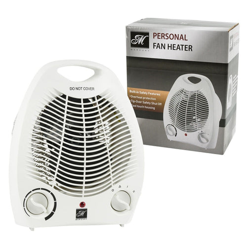 Tabletop Space Heater & Fan 1500W Portable Adjustable 2-Settings Infrared White