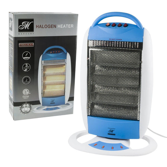 Space Heater Halogen 1200W Portable Adjustable 3 Power Settings Oscillating