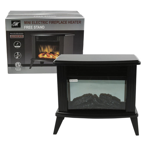 Mini Electric Fireplace Heater Free Standing 1500W Adjustable 3 Settings