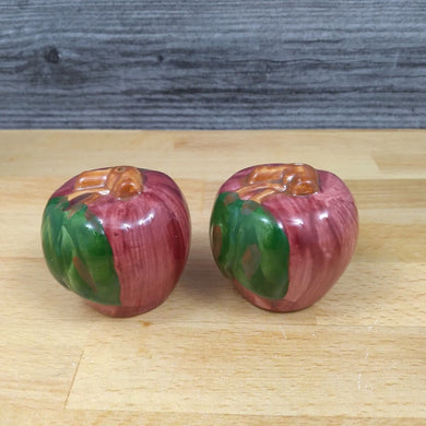 Franciscan Apple Salt and Pepper Set Red Farm USA Mark Earthenware