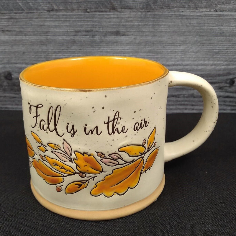 Load image into Gallery viewer, Fall Theme Coffee Mug Autumn Leaves Ceramic Tea Cup 16oz Orange by Blue Sky

