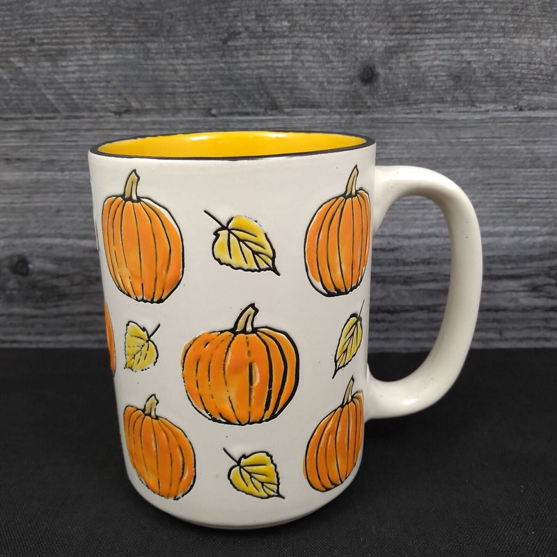 Load image into Gallery viewer, Halloween Pumpkin Coffee Mug Fall Leaves Beverage Tea Cup 17oz 483ml by Blue Sky

