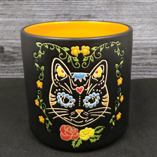 Halloween Cat Day of the Dead Canister 4" Jar by Blue Sky Clayworks