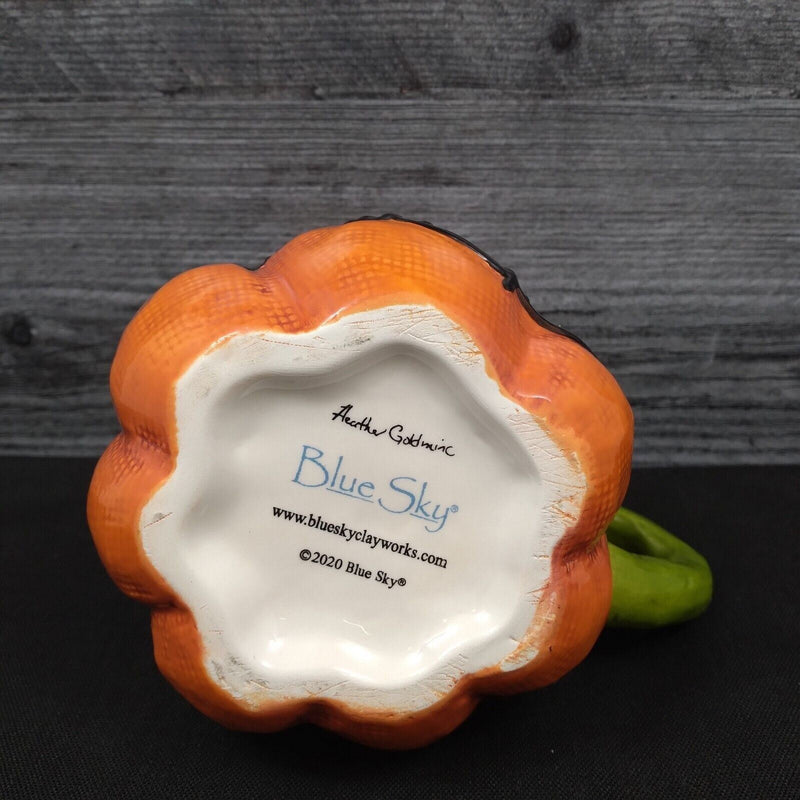 Load image into Gallery viewer, Halloween Stitched Pumpkin Creamer by Blue Sky Clayworks Heather Goldminc
