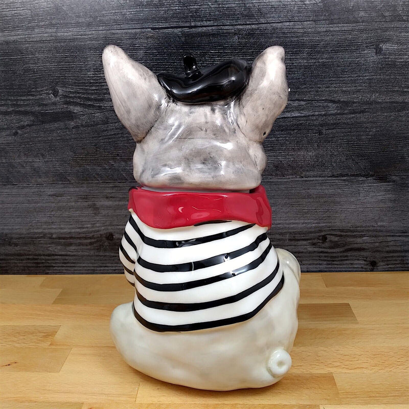 Load image into Gallery viewer, French Kisses Bull Dog Cookie Candy Treat Jar Canister by Blue Sky Clayworks
