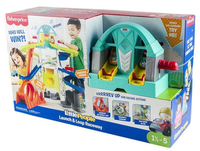 Load image into Gallery viewer, Little People Launch &amp; Loop Light-Up Vehicle Raceway Kids Learning Toy Playset
