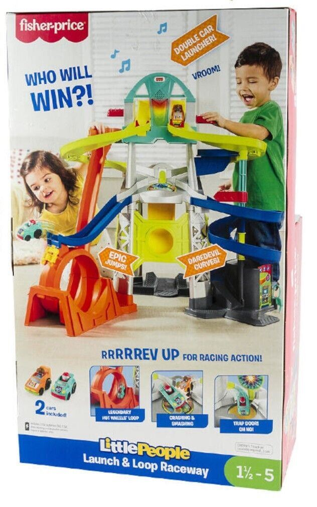 Load image into Gallery viewer, Little People Launch &amp; Loop Light-Up Vehicle Raceway Kids Learning Toy Playset
