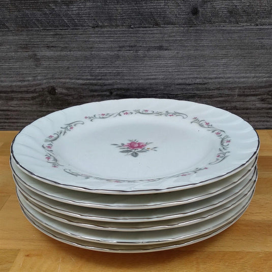 Royal Swirl Salad Plate Set of 6 Fine China of Japan 7 5/8" Kitchen Dinnerware