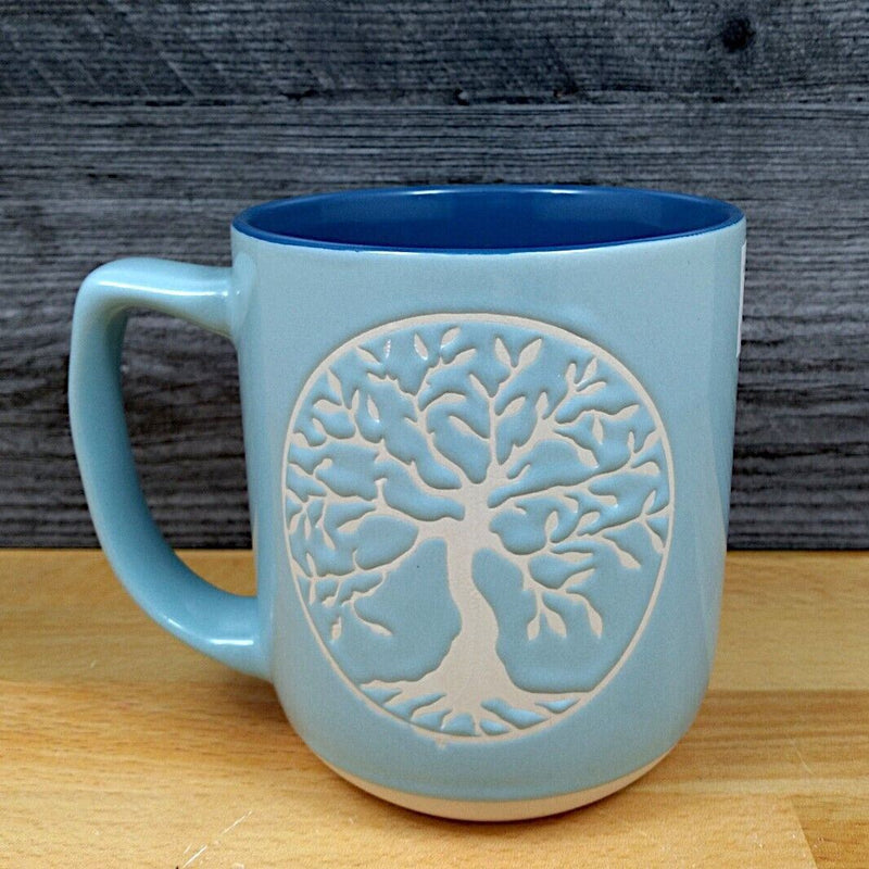 Load image into Gallery viewer, Love Life Vision Tree Coffee Mug 18oz (532ml) Embossed Beverage Tea Cup Blue Sky
