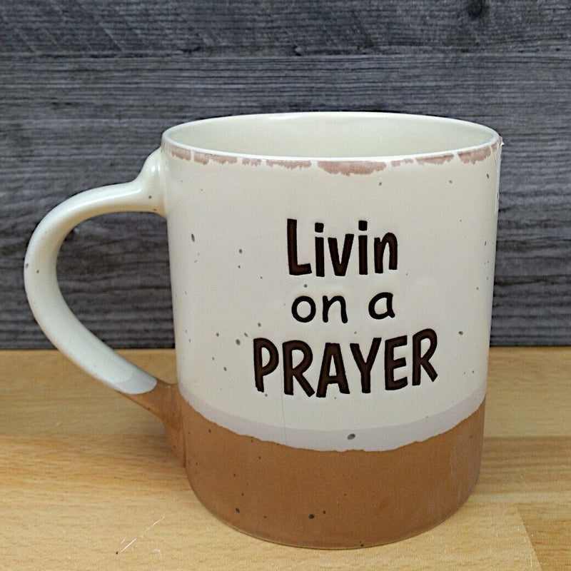 Load image into Gallery viewer, Living on a Prayer Coffee Mug 18oz(532ml) Embossed Beverage Tea Cup by Blue Sky
