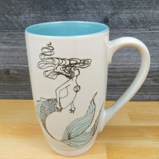 Coffee Mug with Mermaid 18oz (532ml) Tall Ceramic Tea Cup Sea Life By Blue Sky