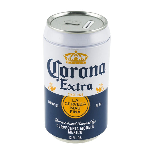 Corona Extra Saving Coin Bank White By the Tin Box Company 7 2/3"