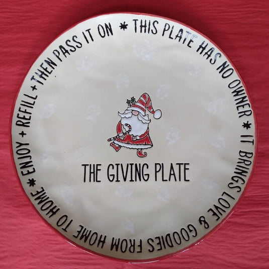 Santa Claus Christmas Holidays Giving Plate 12" By Blue Sky Clayworks