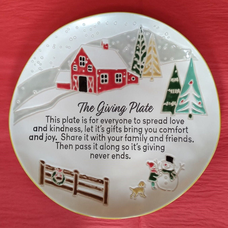 Load image into Gallery viewer, Winter Scene Christmas Holidays Giving Plate 11&quot; By Blue Sky Clayworks
