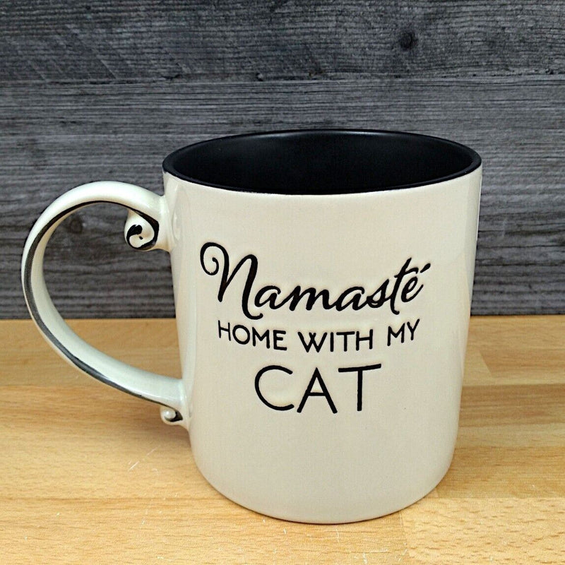 Load image into Gallery viewer, Namaste Cat Coffee Mug Embossed Beverage Cup 21oz (621ml) by Blue Sky
