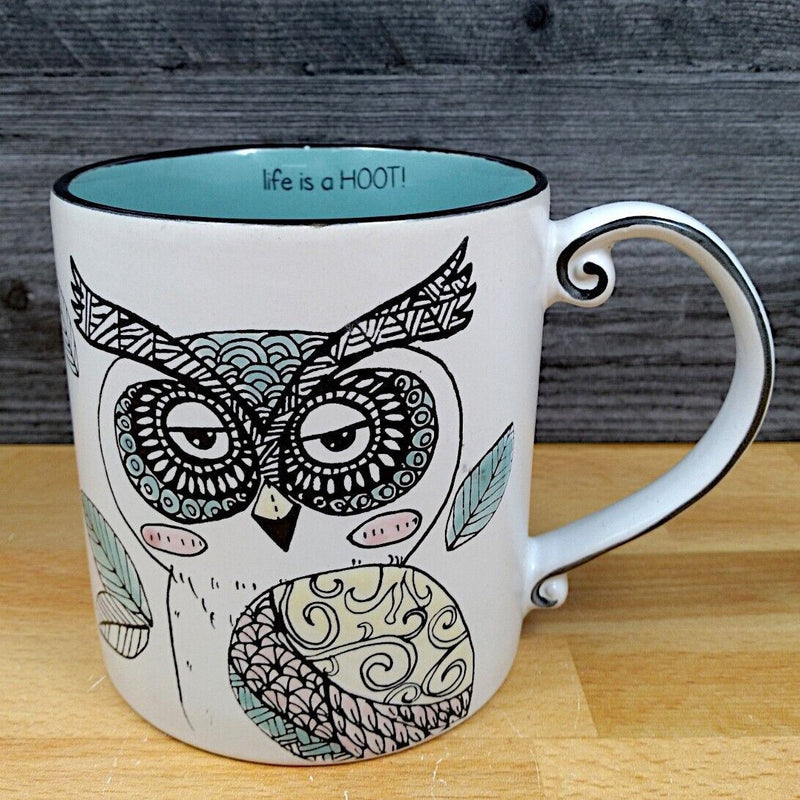 Load image into Gallery viewer, Life is a Hoot Owl Coffee Mug Embossed Beverage Cup 21oz (621ml) by Blue Sky
