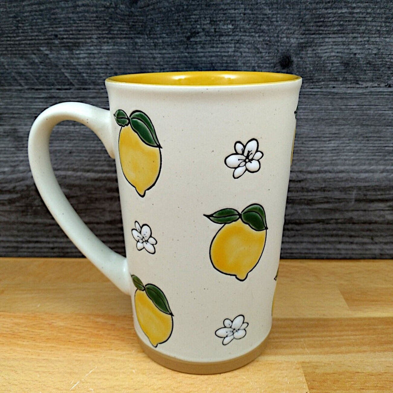 Load image into Gallery viewer, Lemon Bloom Coffee Mug 17oz (455ml) Embossed Beverage Cup Blue Sky
