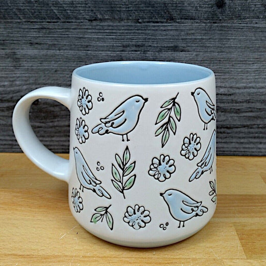 Spring Bird Coffee Mug 16oz (473ml) Embossed Tea Cup by Blue Sky