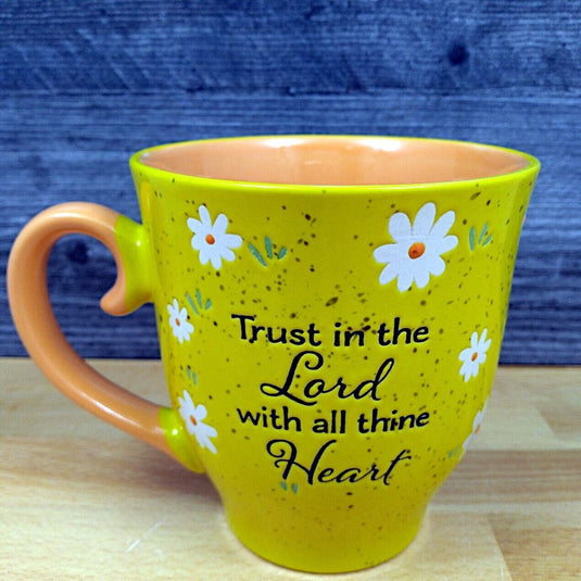 Religious Saying Yellow Daisy Coffee Mug 17oz (455ml) Embossed Beverage Cup