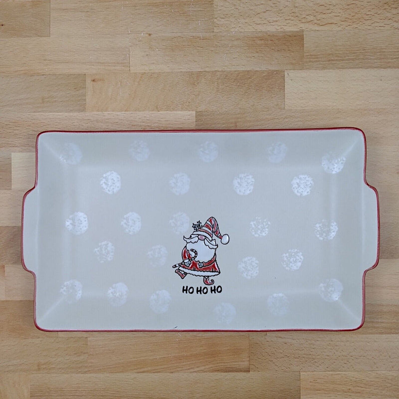 Load image into Gallery viewer, Holiday Christmas Tray Barnaby Santa Serving Plate 12&quot; Platter Blue Sky
