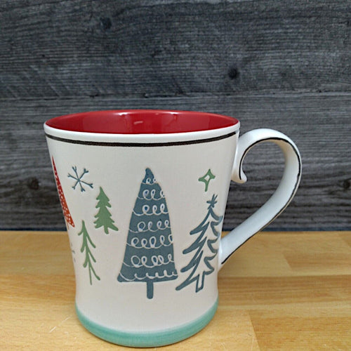 Winter Scene Holiday Coffee Mug 17oz (455ml) Embossed Christmas Cup Blue Sky