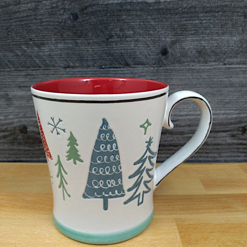 Load image into Gallery viewer, Winter Scene Holiday Coffee Mug 17oz (455ml) Embossed Christmas Cup Blue Sky
