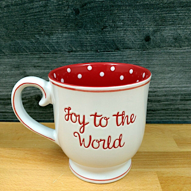 Load image into Gallery viewer, Joy to the World Holiday Coffee Mug 17oz 455ml Embossed Christmas Cup Blue Sky
