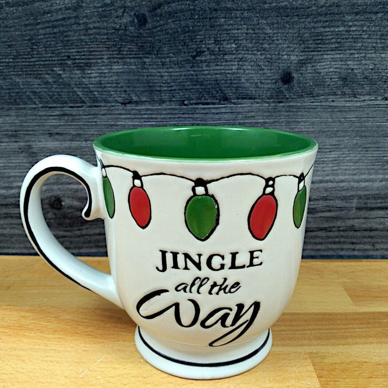 Load image into Gallery viewer, Jingle all the Way Holiday Mug 17oz (455ml) Embossed Christmas Cup Blue Sky
