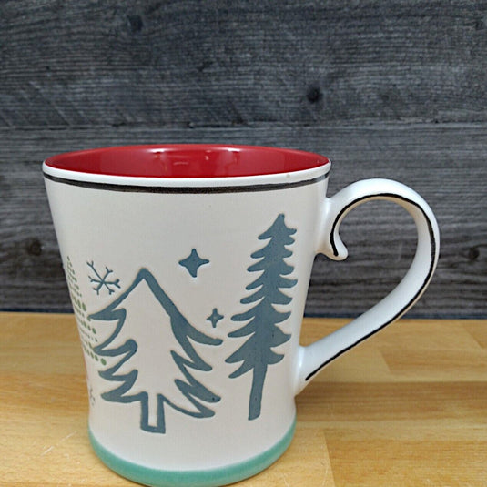 Holiday Winter Scene Coffee Mug 17oz (455ml) Embossed Christmas Cup Blue Sky